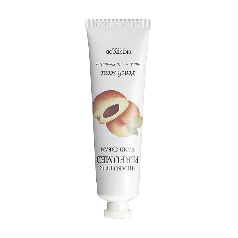 Подхранващ крем за ръце с масло от шеа и аромат на праскова Skinfood Shea Butter Hand Cream Peach 30ml