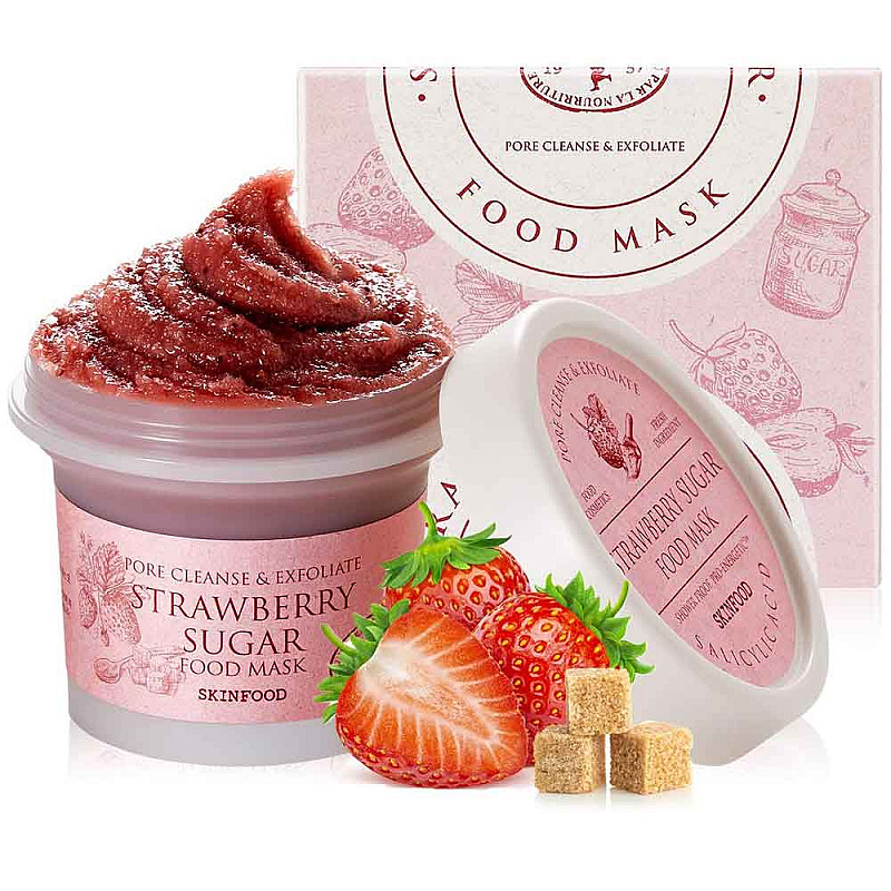 Ексфолираща маска за лице с ягоди и антиоксиданти Skinfood  Strawberry Sugar Food Mask 120ml