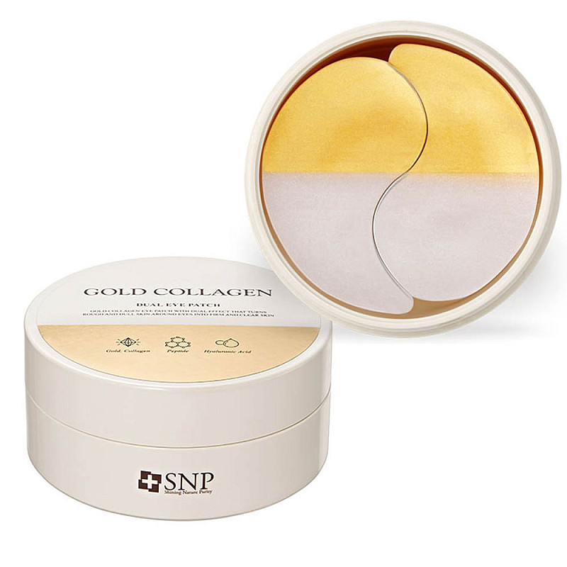 Хидрогелни пачове за очи със злато и пептиди и колаген SNP Gold Collagen Dual Eye Patch 60бр