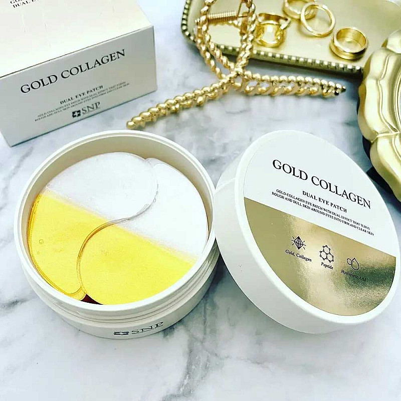 Хидрогелни пачове за очи със злато и пептиди и колаген SNP Gold Collagen Dual Eye Patch 60бр