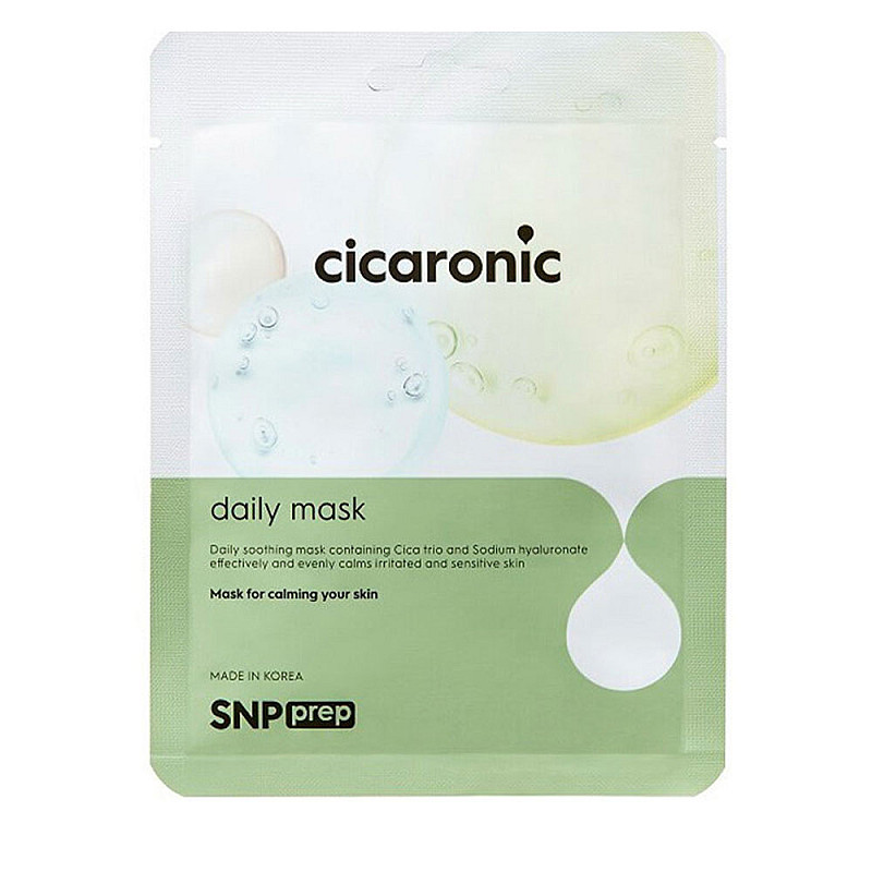 Шийт маска с центела и хиалурон SNP Prep Cicaronic Daily Mask 20ml