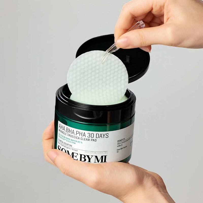 Ексфолиращи тампони за запушени пори и черни точки Some By Mi AHA BHA PHA Truecica Clear Pad 70бр