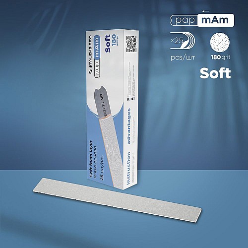 Еднократни бели пили върху слой мека пяна 180 грит Staleks Soft Foam Layer 25 бр