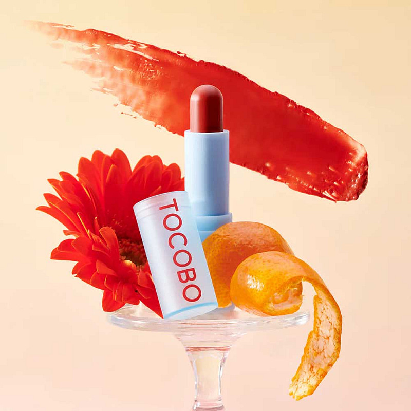 Балсам за устни за ослепителен блясък и хидратация Tocobo Glass Tinted Lip Balm Tangerine Red