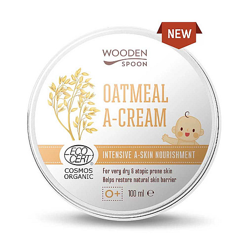 Успокояващ крем с овес Wooden Spoon Oatmeal A-Cream 100ml