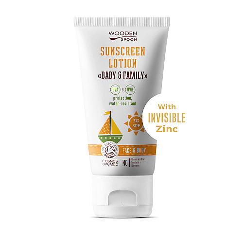 Био слънцезащитен лосион SPF 30 Wooden Spoon Gentle Sunscreen Lotion 150ml