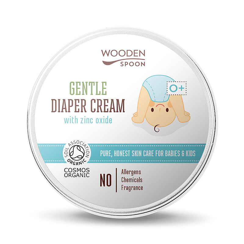 Био бебешки крем за зоната на пелената Wooden Spoon Gentle Diaper Cream 100ml