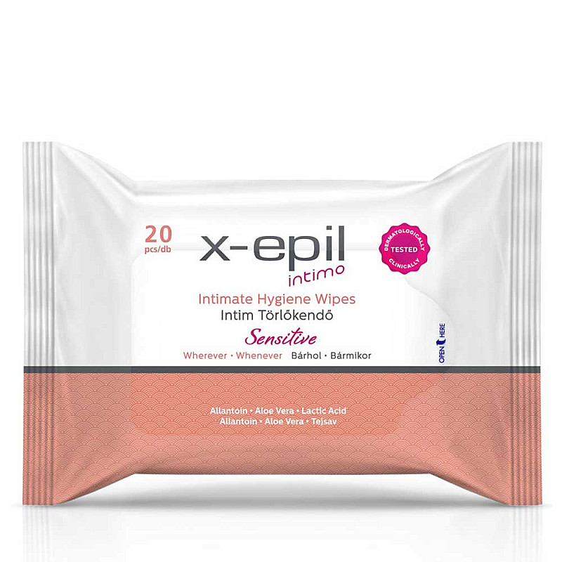 Интимни кърпички за чувствителна кожа X-Epil Intimo Intimate hygiene wipes 20pcs