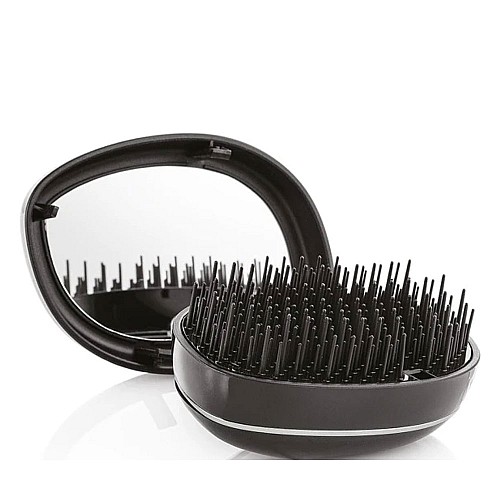 Четка за разресване с огледало черна Xanitalia Tangle Mirror Brush Black