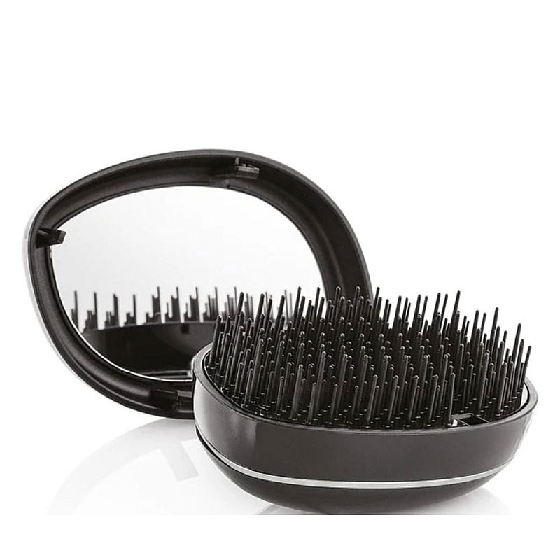 Четка за разресване с огледало черна Xanitalia Tangle Mirror Brush Black