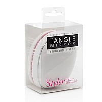 Четка за разресване с огледало бяла Xanitalia Tangle Mirror Brush White