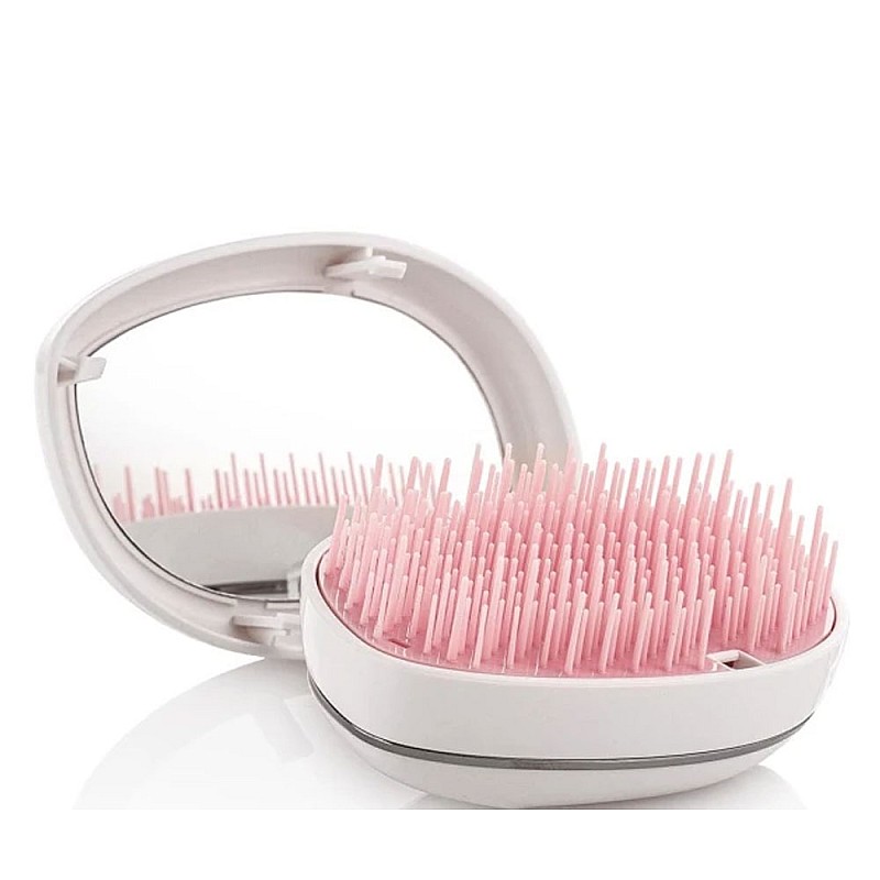 Четка за разресване с огледало бяла Xanitalia Tangle Mirror Brush White