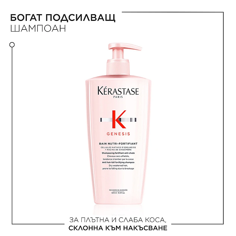 Подсилващ шампоан против косопад за суха и плътна коса Kerastase Genesis Nutri Fortifiant 500ml