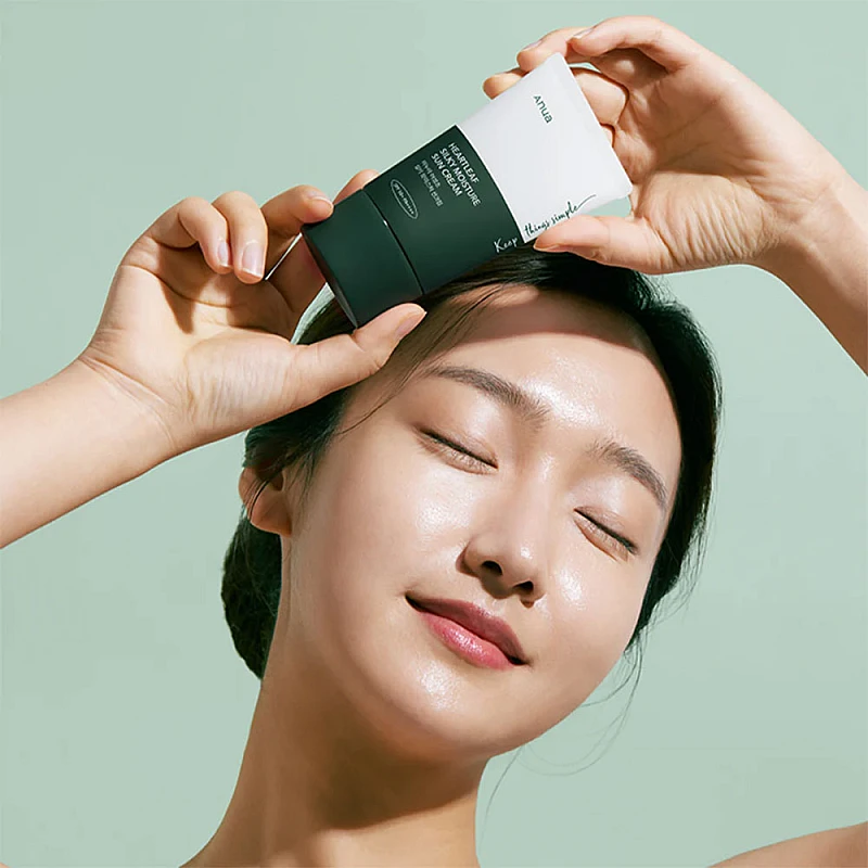 Слънцезащитен крем за чувствителна кожа SPF 50+ PA++++ Anua Heartleaf Silky Moisture Sun Cream 50ml