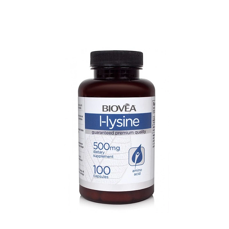 Изгражда мусколния протеин Biovea L-Lysine 100 капсули