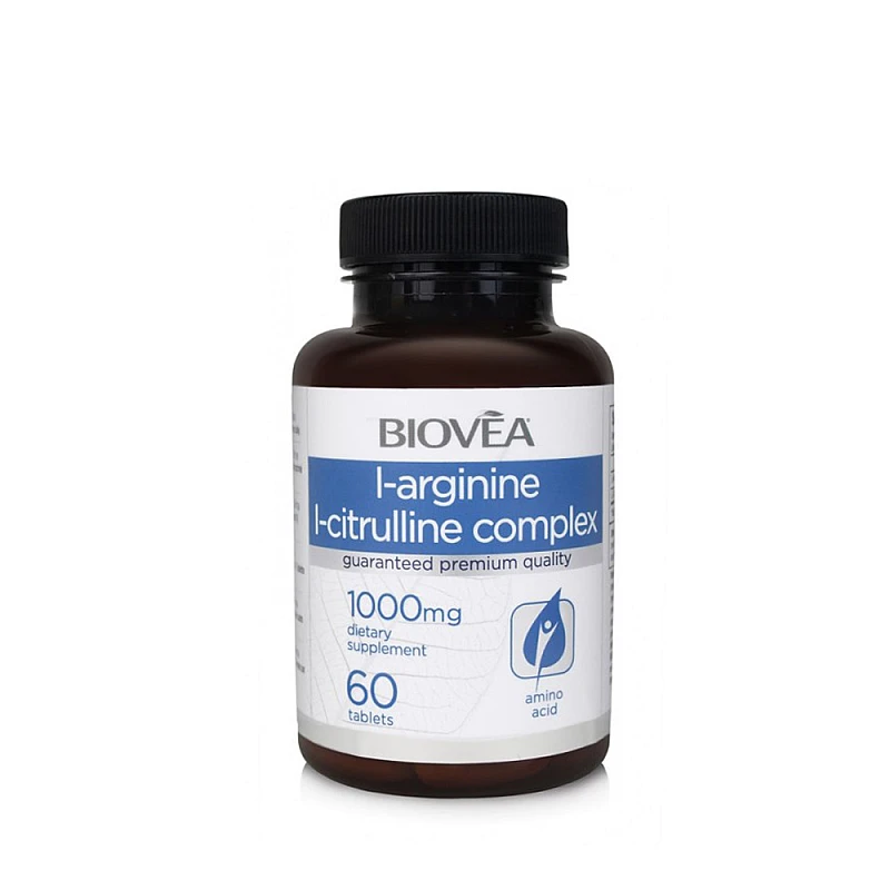 За мускулна умора Biovea L-Arginine / L-Citrulline 60 таблетки