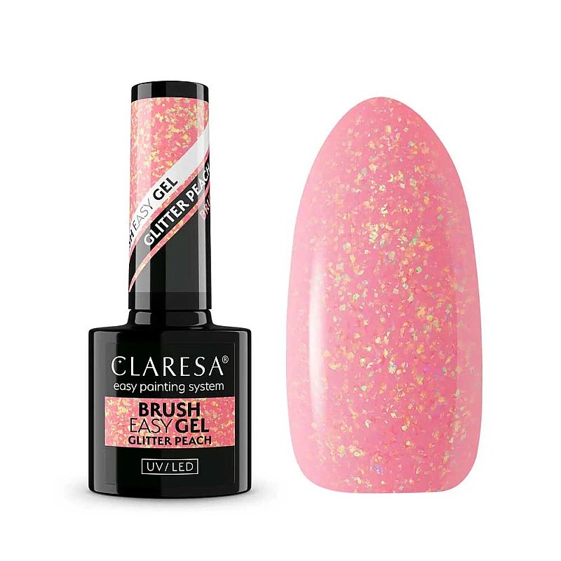 Гел в бутилка с четка Claresa Glitter Peach Brush gel 5g