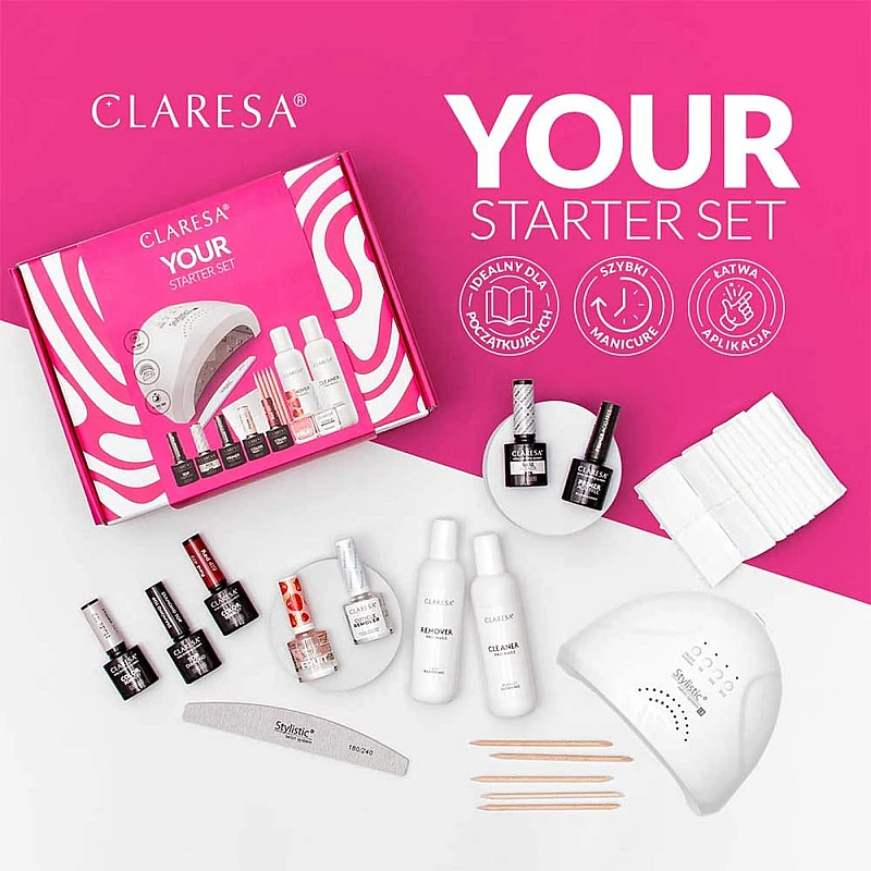 Стартов комплект за гел лак с лампа Claresa Starter Set 