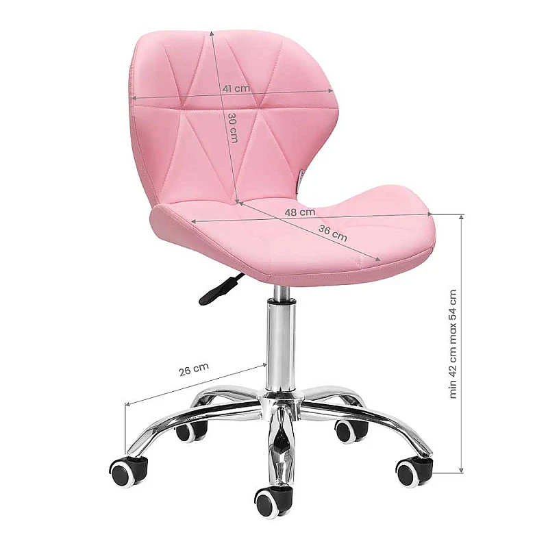 Козметичен стол розов QS-06B Pink