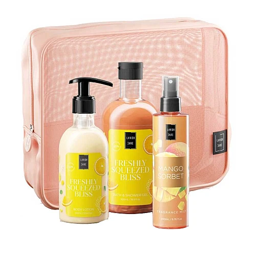 Комплект за тяло с несесер Lavish Freshly Squeezed Bliss Body Care Bag