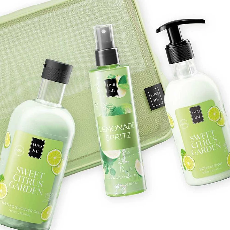Комплект за тяло с несесер Lavish Sweet Citrus Garden Body Care Bag