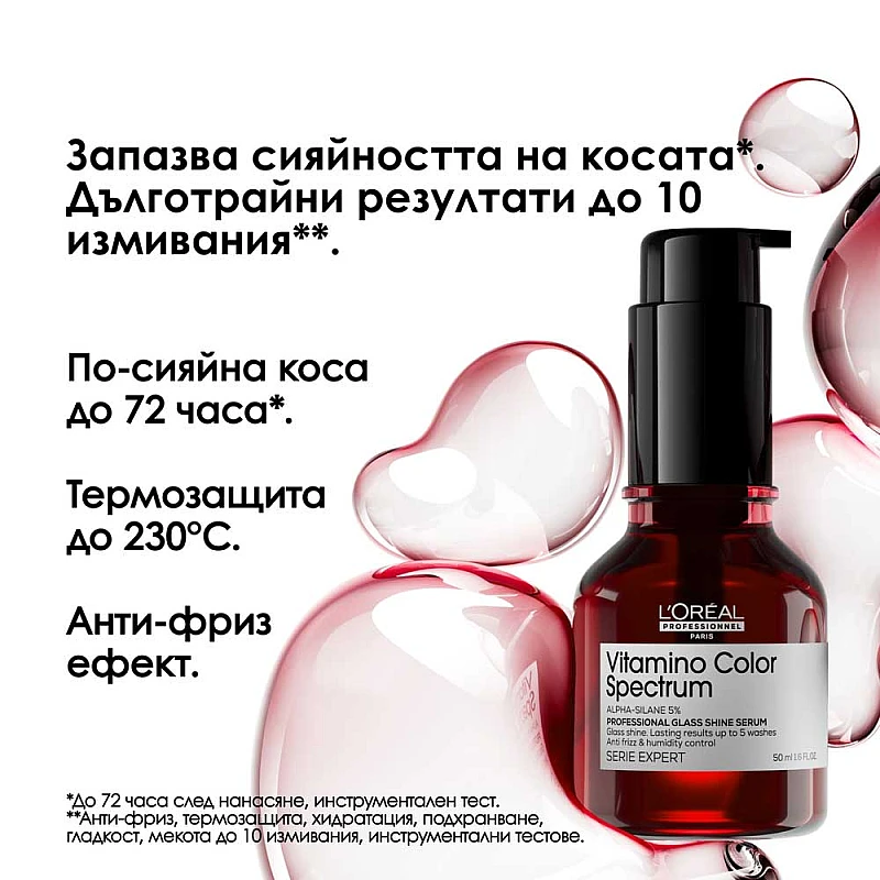 Серум за боядисана коса и огледален блясък Loreal Professionnel Vitamino Color Spectrum Glass Shine Serum 50ml