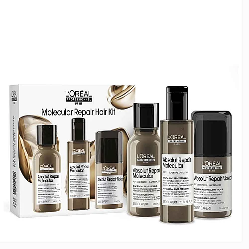 Травъл сет за експресно възстановяване на косата Loreal Professionnel Absolut Repair Molecular Discovery Set Mini Trio