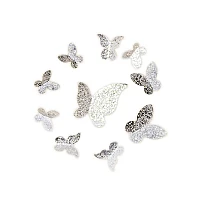 Бижу за нокти сребърни пеперуди NailArt Overlay 3D Butterfly 