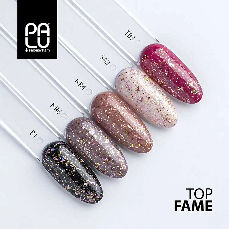 Топ лак със златно розови частици Palu Top Fame11g